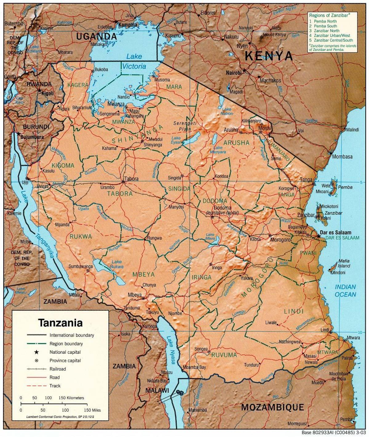 mapa je iz tanzanije pokazuje povijesnih lokacija
