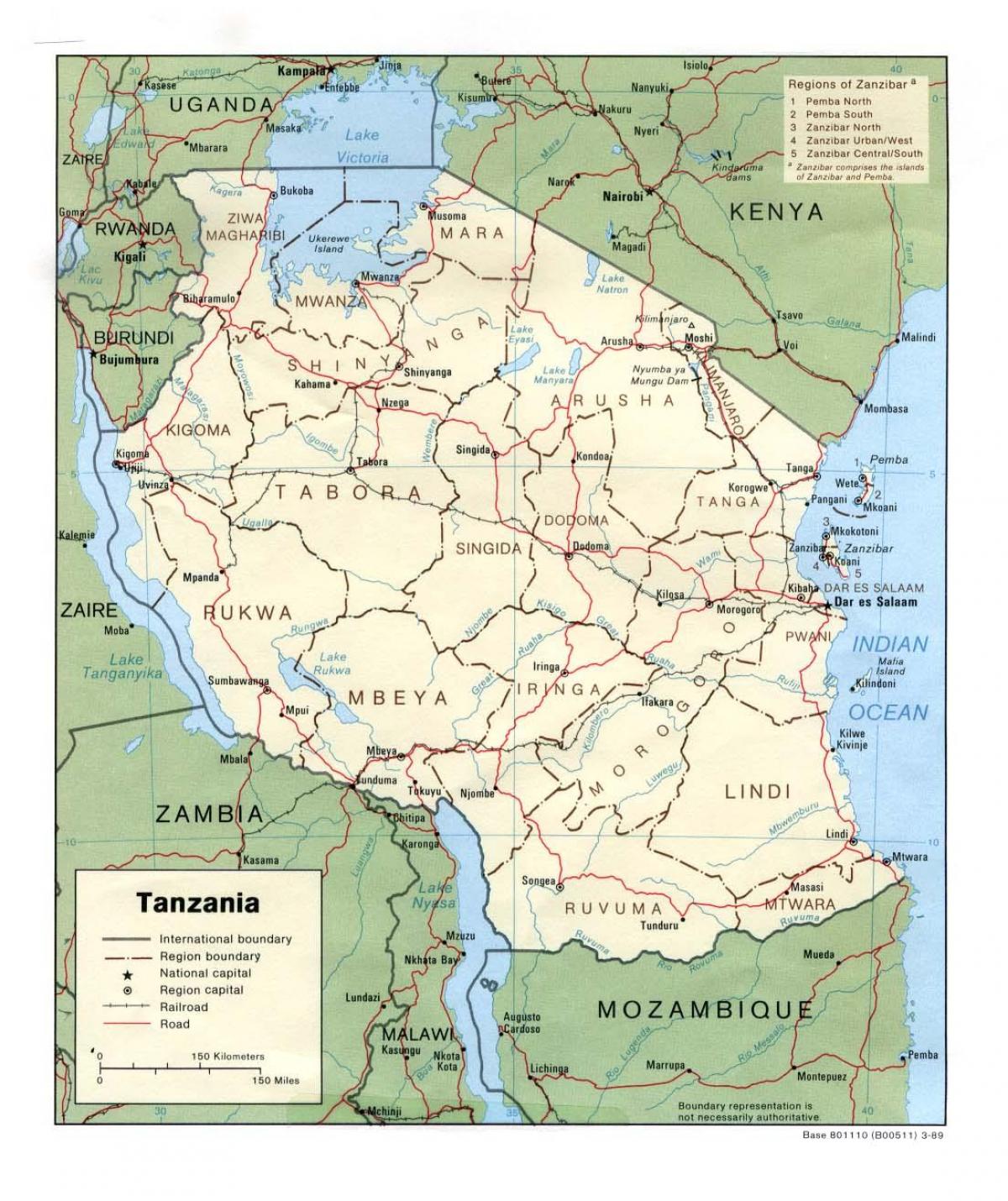 Mapa povijesnih lokacija u tanzaniji