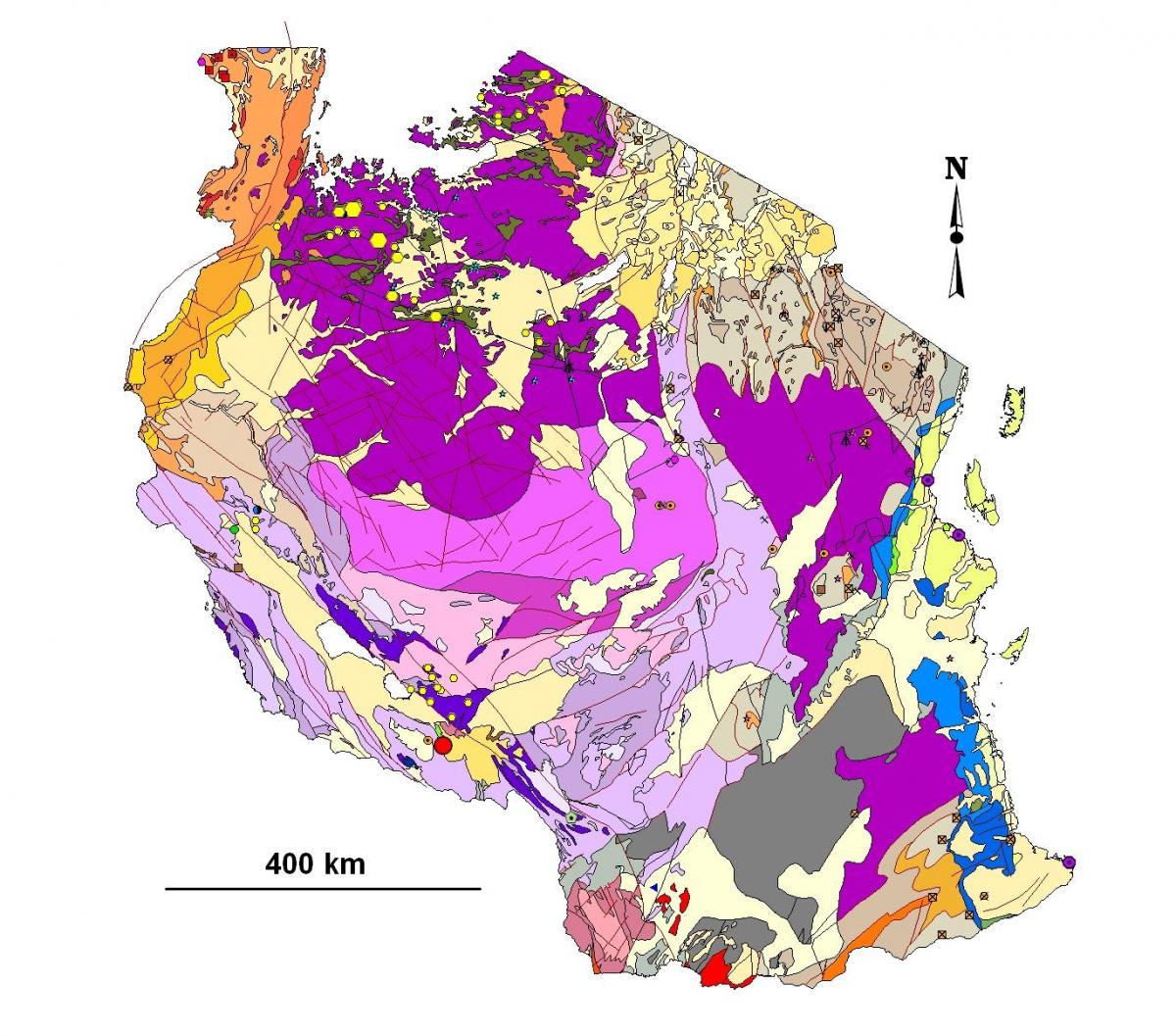 Mapa je iz tanzanije geološke