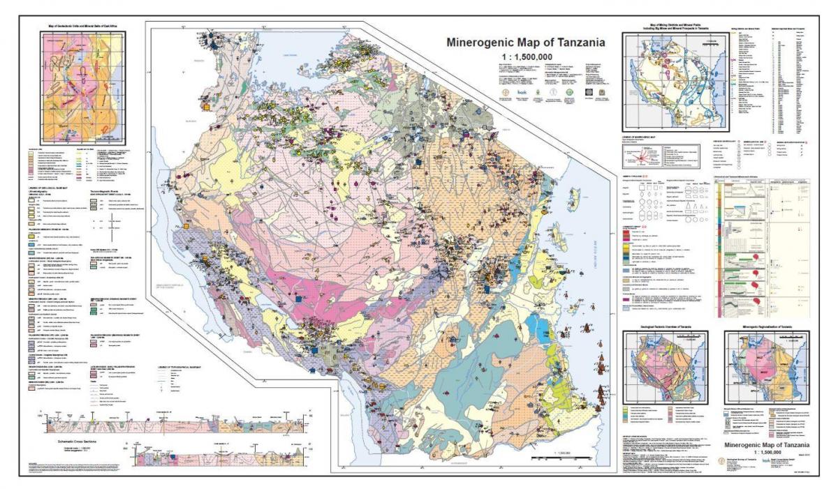 geologiju i mineralna mapa je iz tanzanije