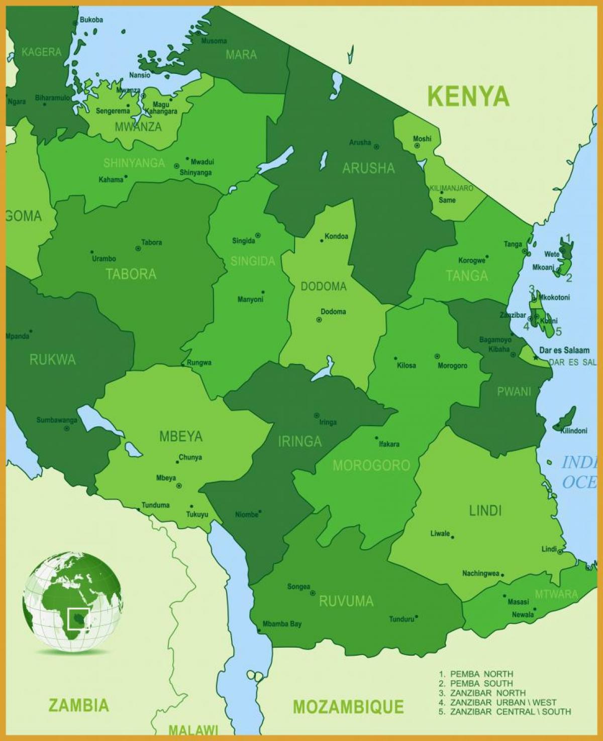 Mapa je iz tanzanije vegetacije