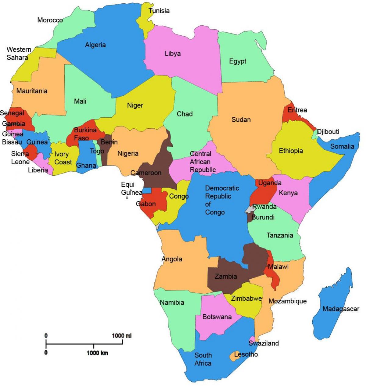 karta afrike pokazuje tanzaniji