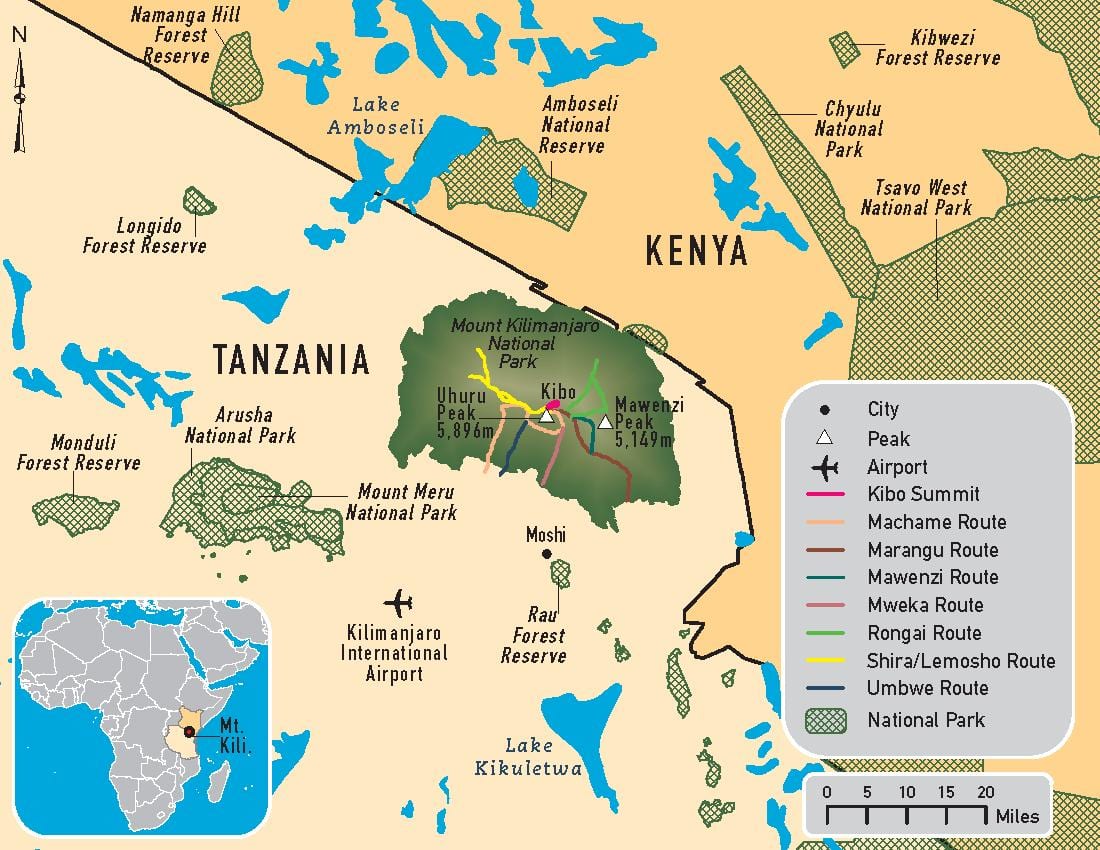 Mapa je iz tanzanije kilimandžaro