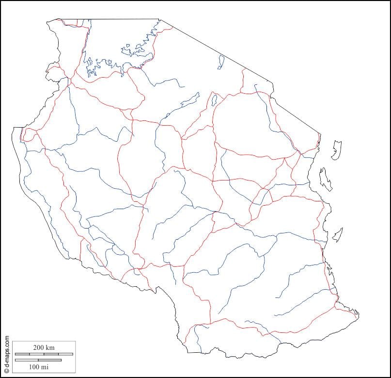 praznu kartu iz tanzanije