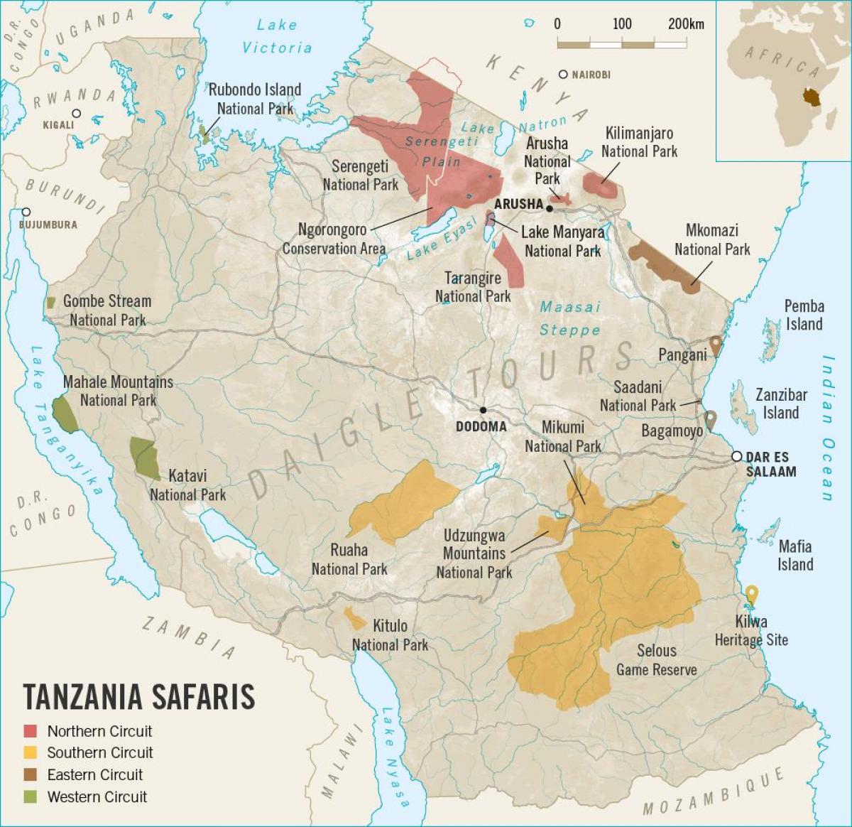 Mapa je iz tanzanije safari 
