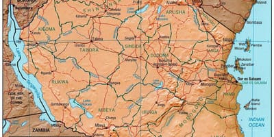 Mapa je iz tanzanije pokazuje povijesnih lokacija
