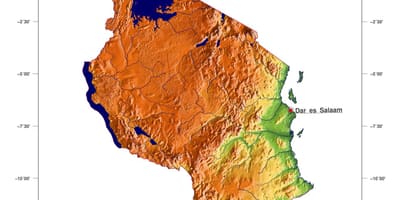 Mapa je iz tanzanije elevacija
