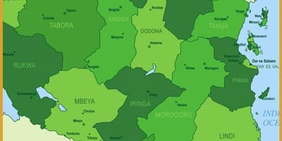 Mapa je iz tanzanije vegetacije